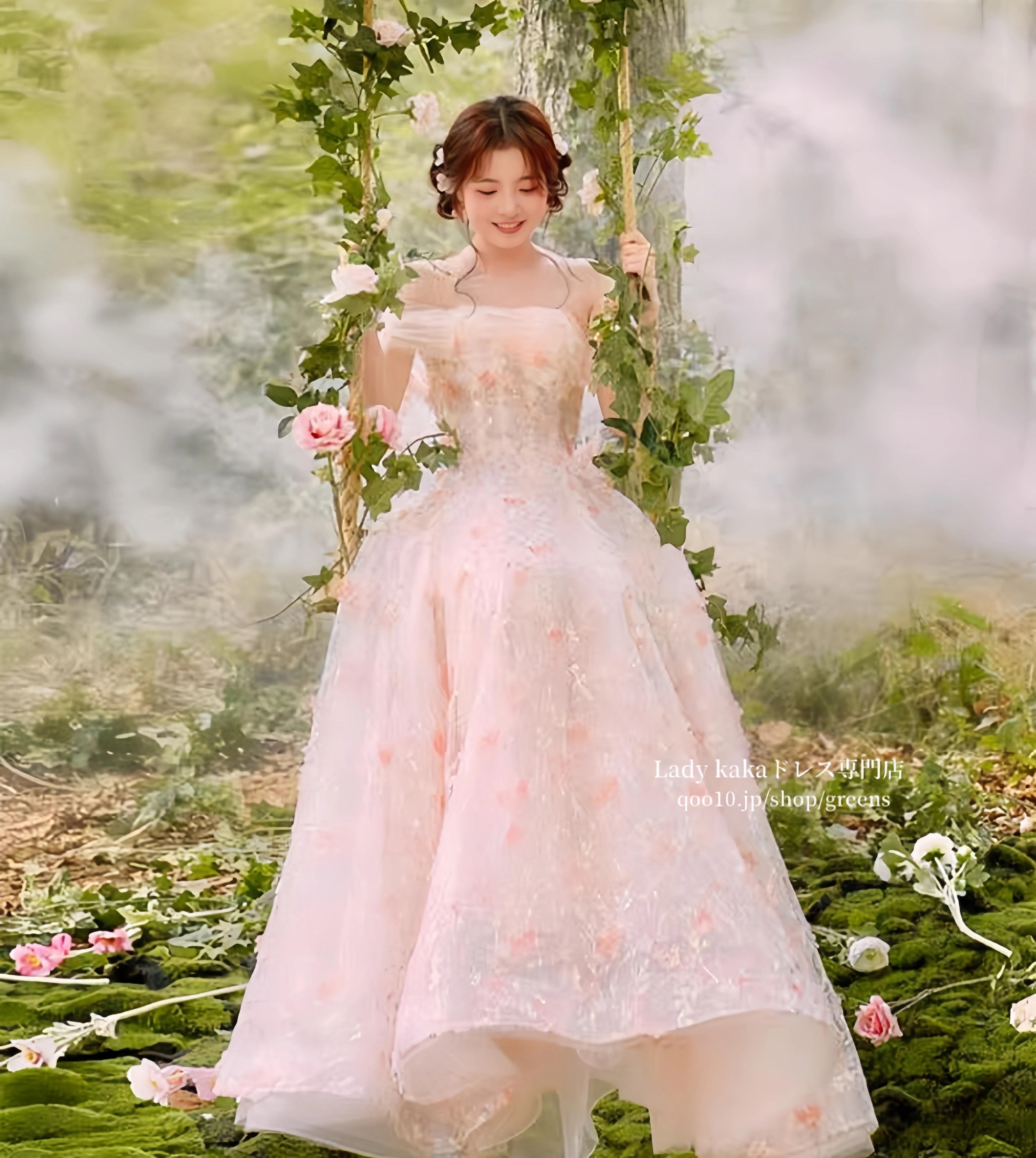 パーティードレス 二次会用 カラー ウェディングドレス 花びら Aラインワンピース 演奏会 エレガンス ロングドレス 成人式 姫系 発表会 撮影用 お嫁さん 披露宴 花嫁 花の妖精