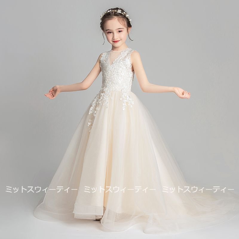 子供 ドレス ピアノ発表会 女の子 子供ドレス ワンピース 衣装 シャンパン 結婚式 コンクール 発