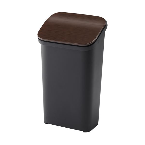 (6セット) シンプル ダストボックス/ゴミ箱 (ウッド 19L) プッシュ 『スムース』