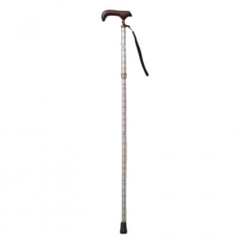 KINDCARE（カインドケア） 伸縮折りたたみ杖 らくらくにぎりステッキ ロング CH233074 C/格子ブラウン