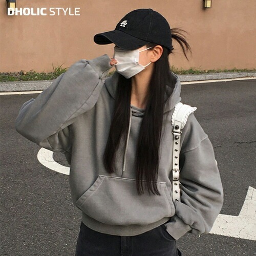 [メガ割りSALE]裏起毛ピグメントクロップドパーカー・p602166