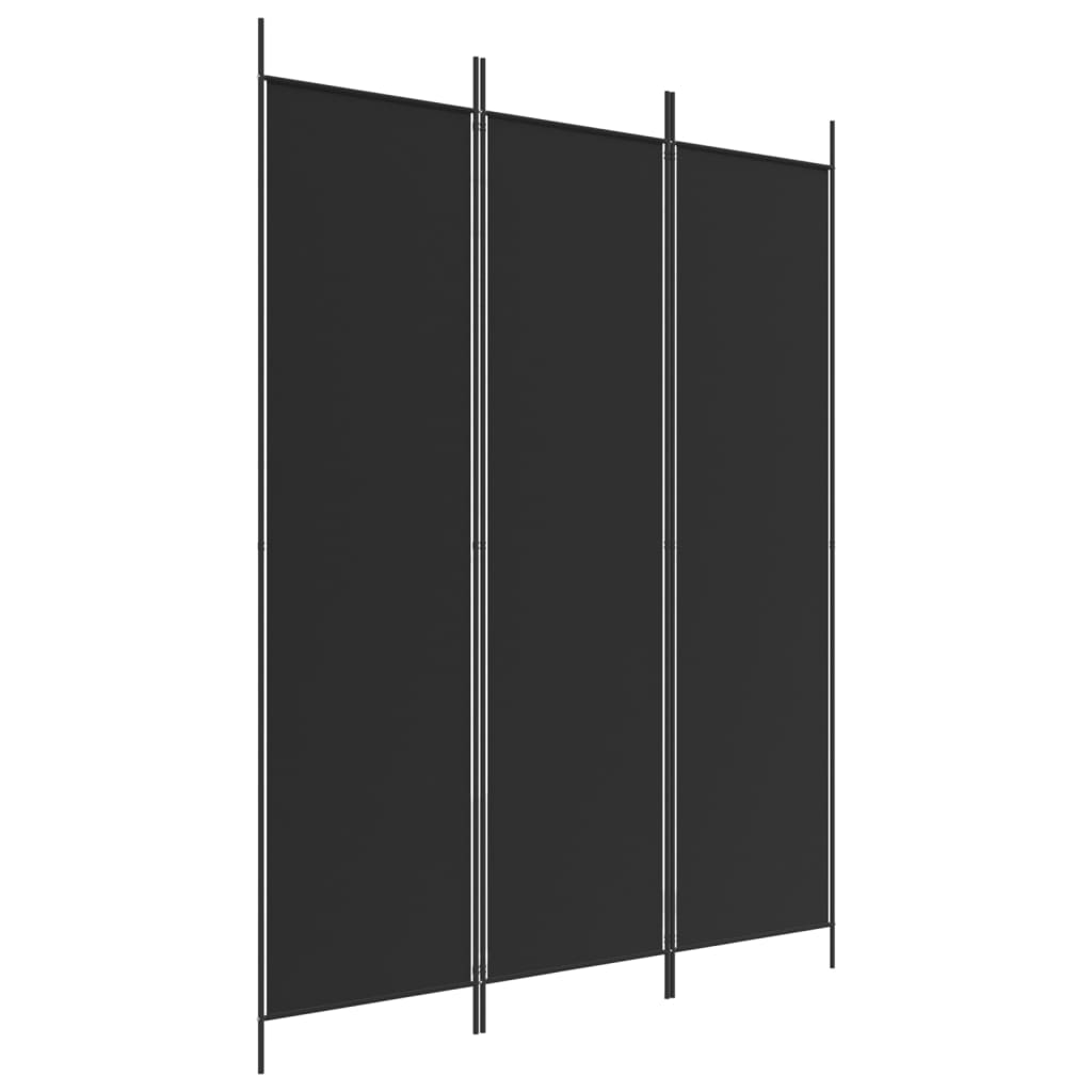 3枚パネル 間仕切り 150x200cm 布製 ブラック