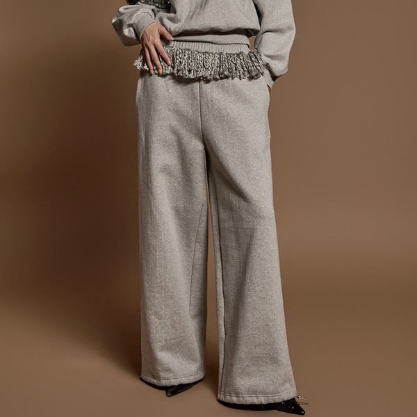 P3357 タッセルフリース裏地スウェットパンツ