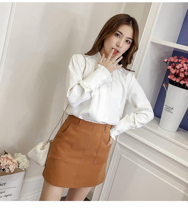 2321.フリル襟レイヤードブラウス(ホワイト) 2019 春夏 sale 新作 大人 かわいい カジュアル OL 20代 30代 デート服 女子会 重ね着 レイヤード シンプル 上品 フリル