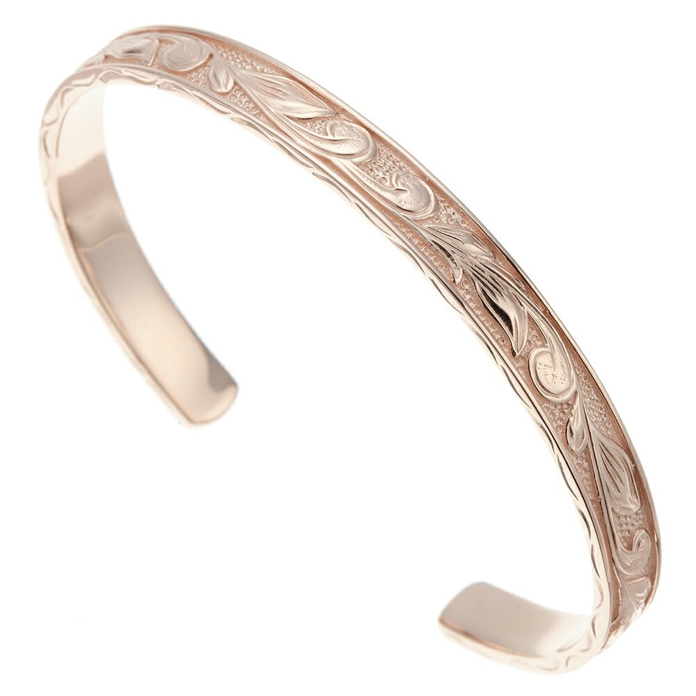 バングル レディース サージカルステンレス製 ピンクゴールド ハワイアンジュエリー スクロール 7,913円