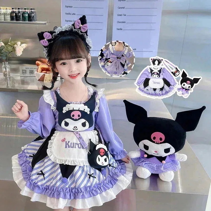 ２点で13o円OFF！【最安値挑戦】ガールズクロミ長袖プリンセスドレスキッズコットンドレスドレスキッズウェアプリンセスドレス 品質良い