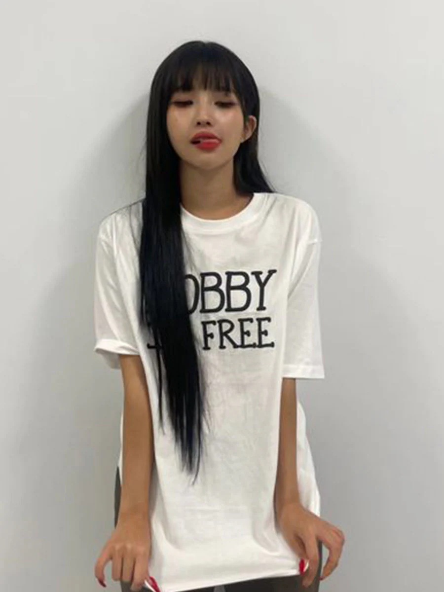 Tian Xiaojuanの美しくシックな女性の夏の白いtシャツ若々しいゆったりとしたボトムシャツ多用途の半袖トップス
