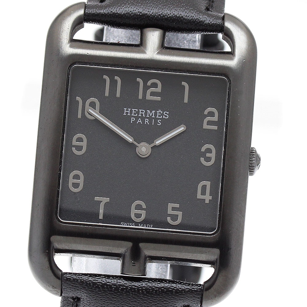 エルメス HERMES CC3.711 ケープコッドGM シャドウ クォーツ ボーイズ 美品 箱・保証書付き_930876【中古】