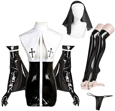 [Sky]エロ 暗黒 修道女 聖女 シスター 情趣 紳士 セクシー PU革 誘惑仮装 コスプレ
