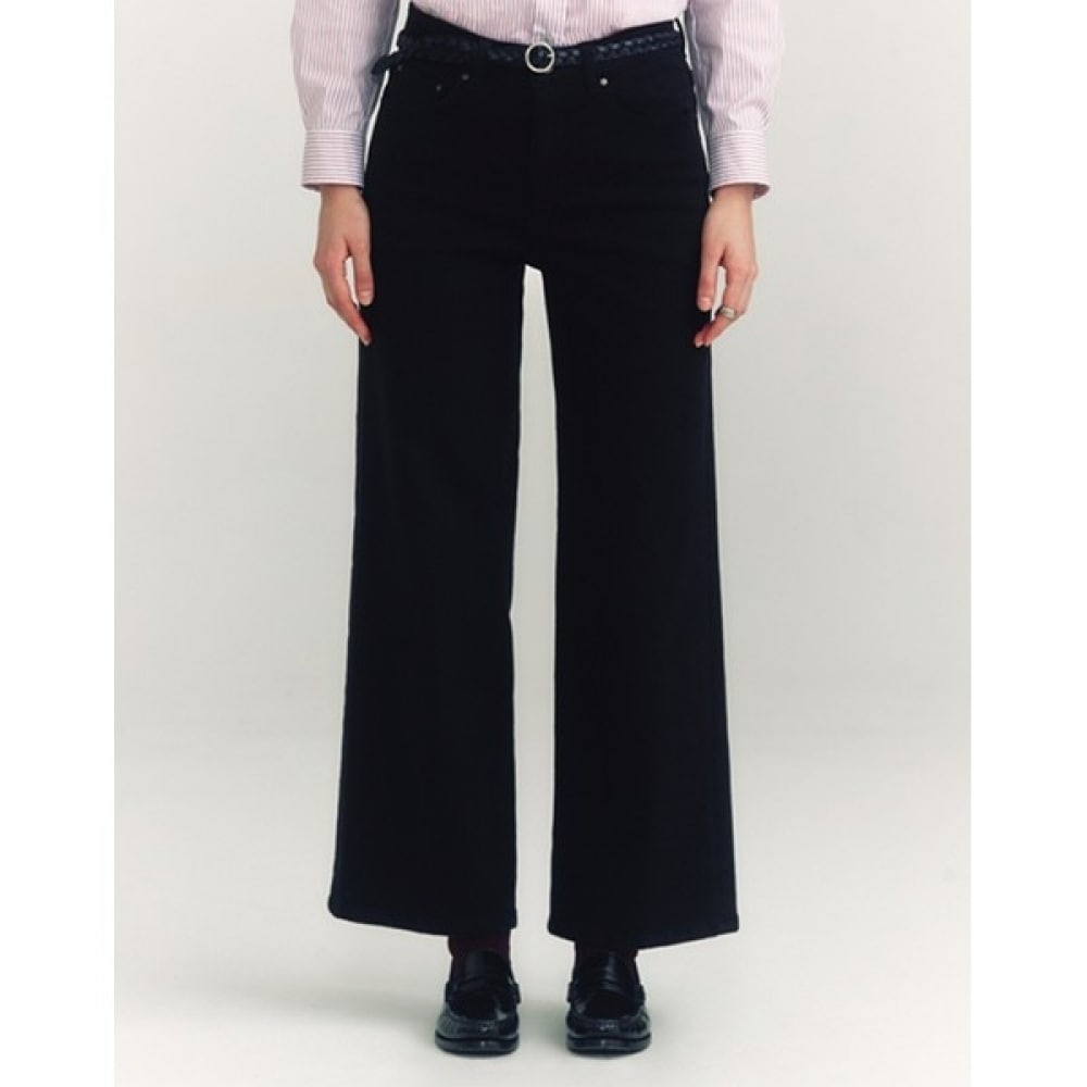 (ヘッジズレディース) 24FW エッセンシャルセミワイド起毛デニムパンツダークグレー HSPA4D983G3