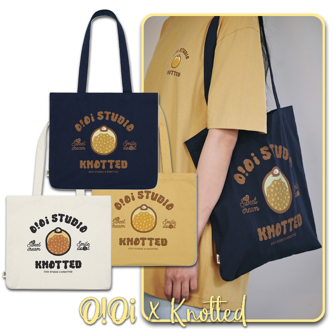 [O!OI X Knotted] DONUT ARTWORK ECO BAG 3color ノーテッドドーナツ アートワーク エコバッグ 3色 ノーテッドコラボ