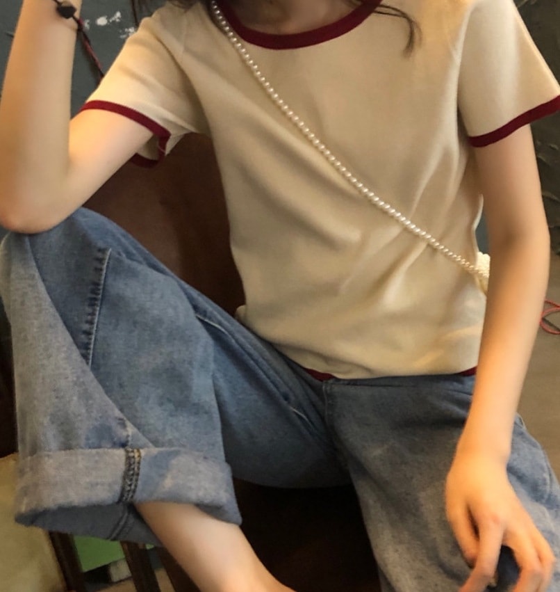 トップス デート モテアイテム カットソー Tシャツ 半袖 Uネック 可愛い きれいめ 上品 おしゃれ かっこいい 可愛い ラブリー キュート ガーリー クール モード系 セクシー エレガント