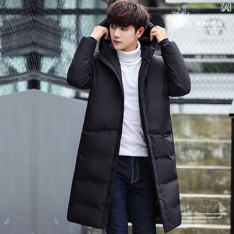 ダウン ジャケット メンズ アウター おしゃれ 秋冬 レングス 韓国 厚手 暖かい