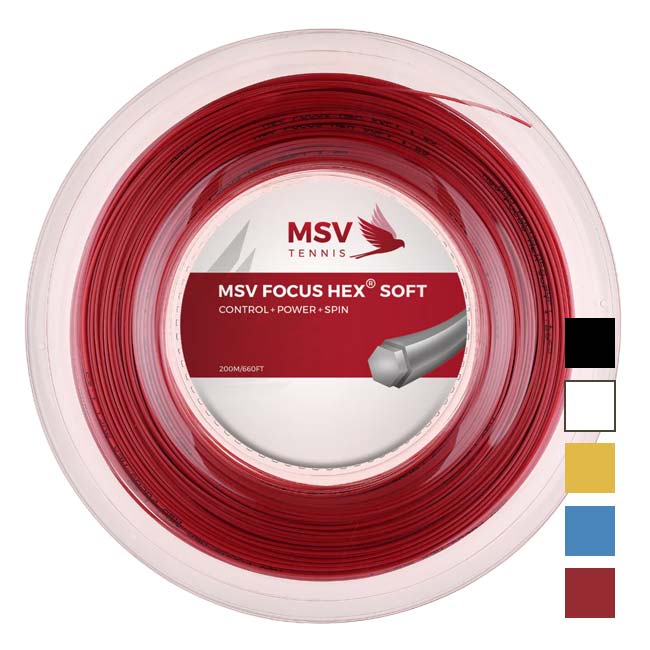 MSV Focus HEX Soft フォーカスヘックス ソフト (1.15／1.20／1.25／1.30mm) 200Mロール 硬式テニス ポリエステル ガット(15y2m)