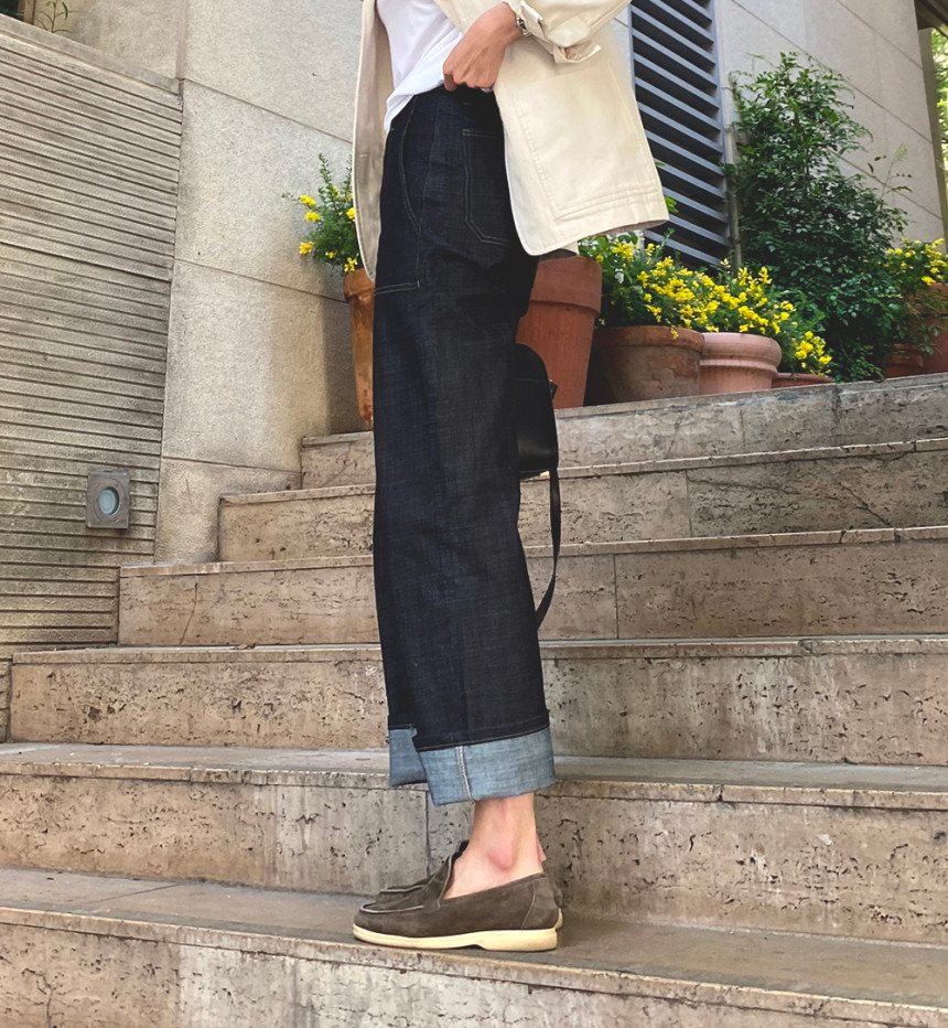 韓国で大人気シンプルデニム！！ポーターデニムパンツ