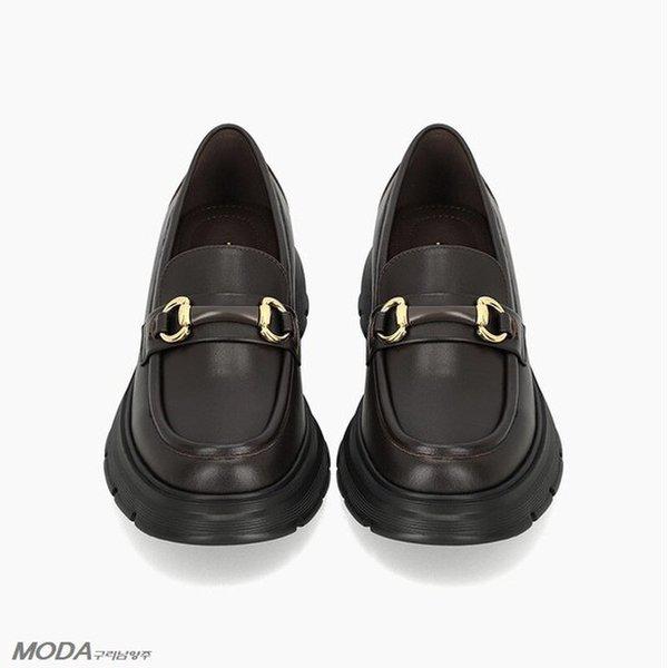 軽量クッションUPチャンキー女性ローファーシューズ1XWD46XZ_GN