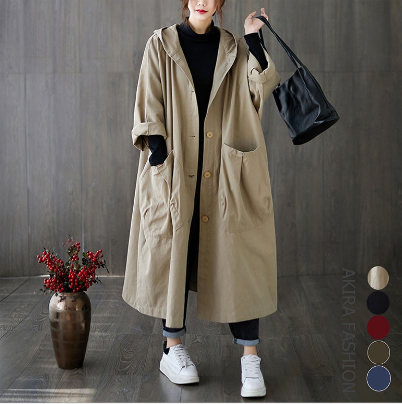ロングコート レディース 春 秋冬 ロングカーディガン 羽織り 薄手 トレンチ アウター ジャケット フード付き カーディガグ デザイン ゆったり きれいめ 通勤 カジュアル フリー