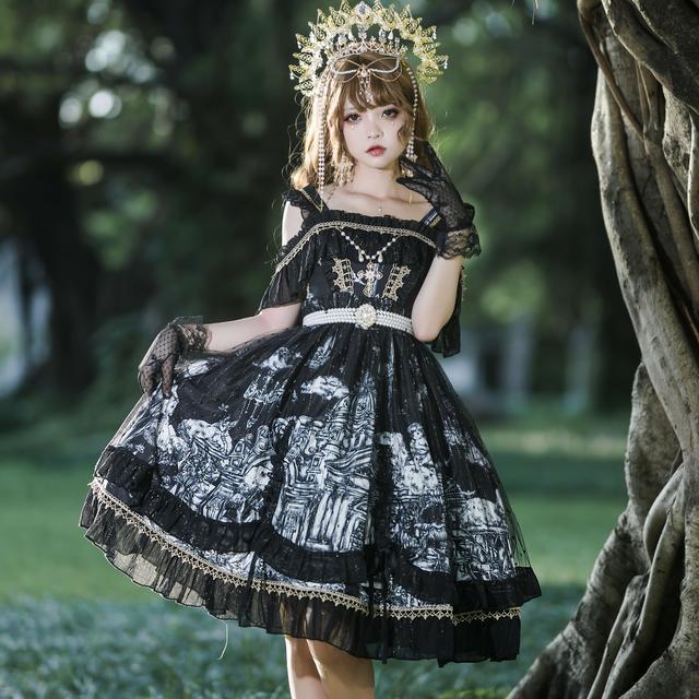 ロリータホルタードレス ロリータかわいいドレス ダークドレス