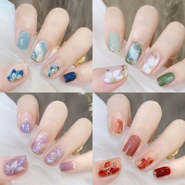 ❤️専用❤️ネイルチップ ネイルチップ ファション 華やか 成人式 簡単 のり貼るだけ 可愛い