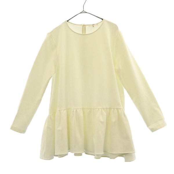 ヨリ 長袖 ティアードギャザー ブラウス 38 ホワイト yori レディース