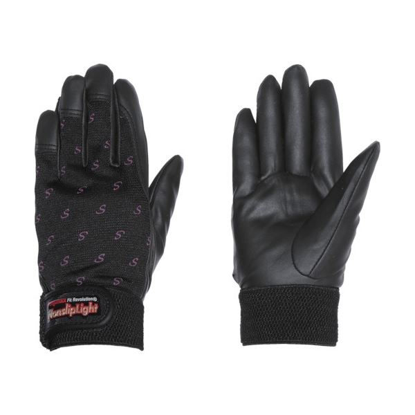 （まとめ）ペンギンエースジャパン ノンスリップライト S ブラック PA-9101 1双[x5]