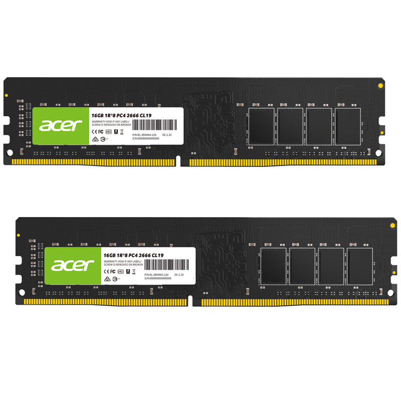 Acer デスクトップPC用メモリ PC4-21300(DDR4-2666) 32GB(16GBx2枚) DDR4D RAM DIMMUD 100-16GB-2666-2R8 永久保証