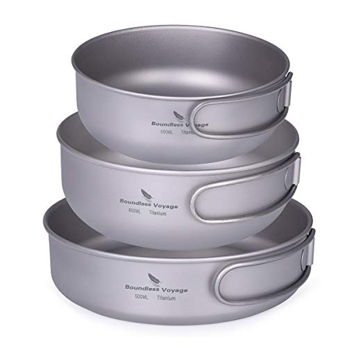 色:550/650/500ml 3点セット Boundless Voyage チタン製 丼 ボウル