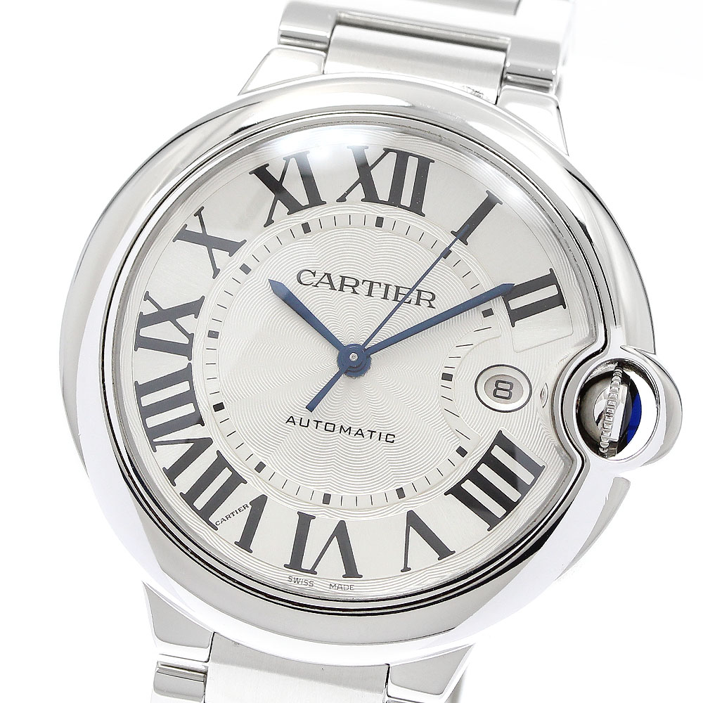 カルティエ CARTIER W69012Z4 バロンブルーLM デイト 自動巻き メンズ 保証書付き_906573【中古】