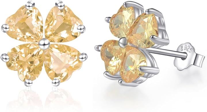 四つ葉のクローバー 925純銀製 ピアス シルバー925 レディース スタッドピアス 女性 誕生日 結婚式 プレゼント( 6月 誕生石 合成モルガナイト)