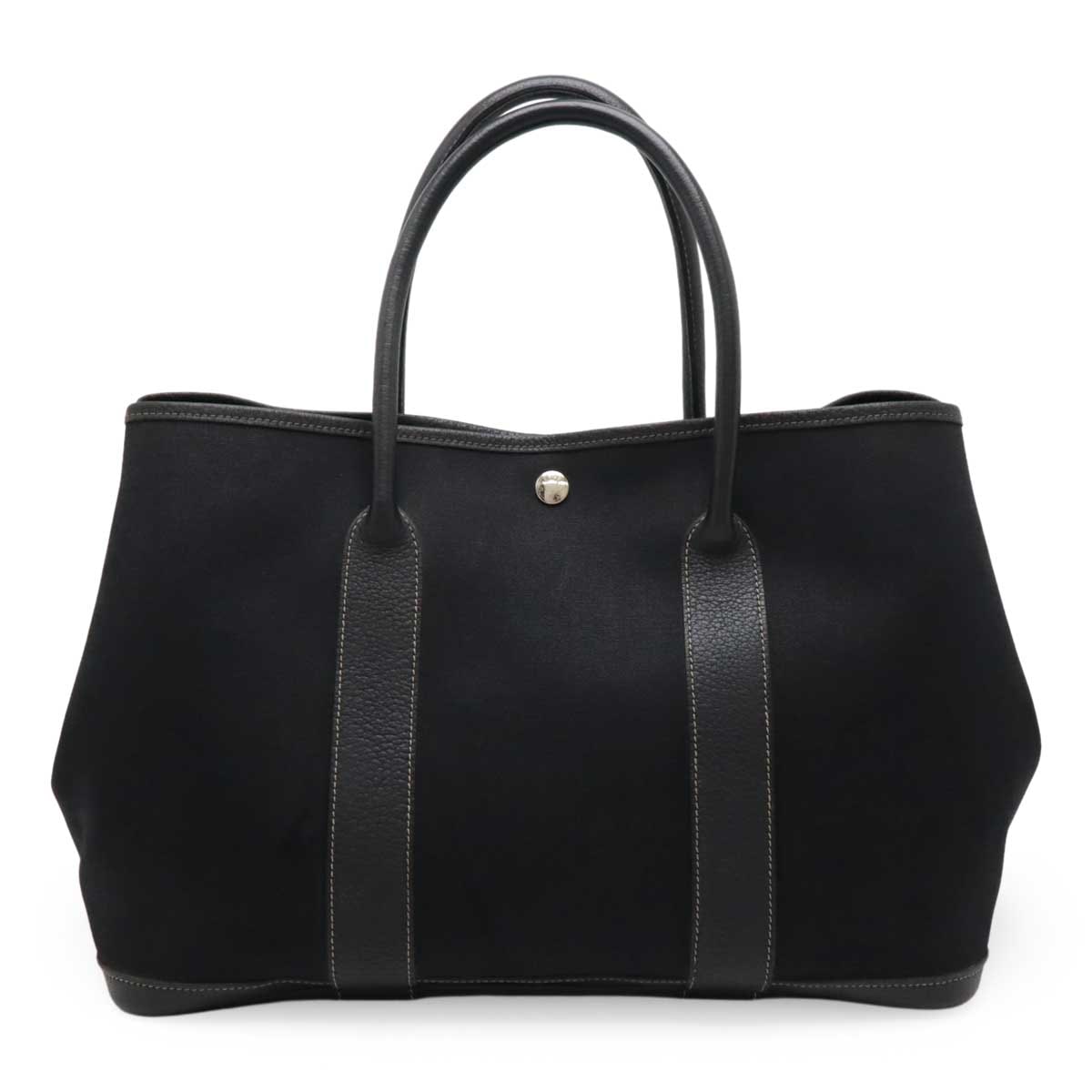 ガーデンパーティPM トートバッグ ハンドバッグ トワルオフィシエ キャンバス レザー ブラック 黒 シルバー金具