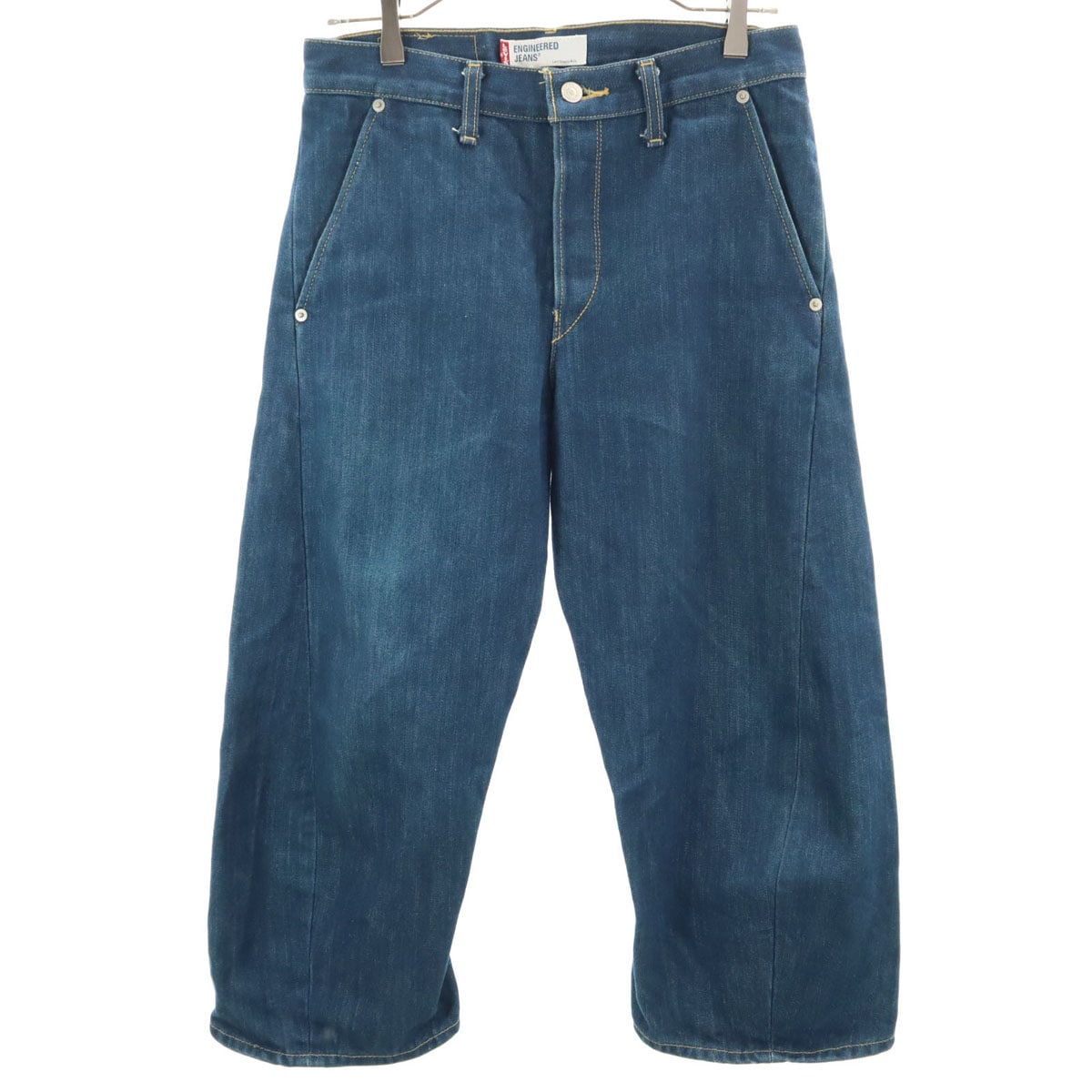 日本製 クロップド デニムパンツ M ブルー系 ジーンズ メンズ 古着