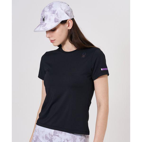 女性オーロラグラフィックランニング半袖TシャツSPKFCNRS282WBLK 659848