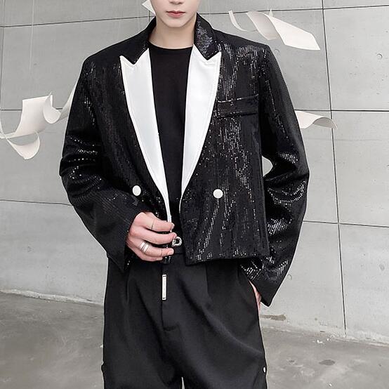 礼服 韓国ファッション メンズスーツ ジャケット カジュアル スパンコールXF45 2COLOR