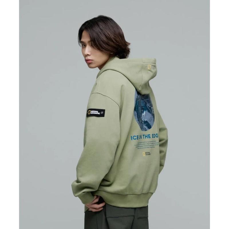 [釜山店] 氷河コンセプトグラフィックセミオーバーフィットフーディ N243UHD040 415