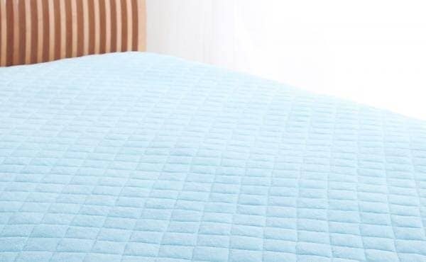 20色から選べる！ザブザブ洗えて気持ちいい！コットンタオルのパッド/シーツ [パッド一体型ボックスシーツのみ] セミダブル パウダーブルー 4,898円