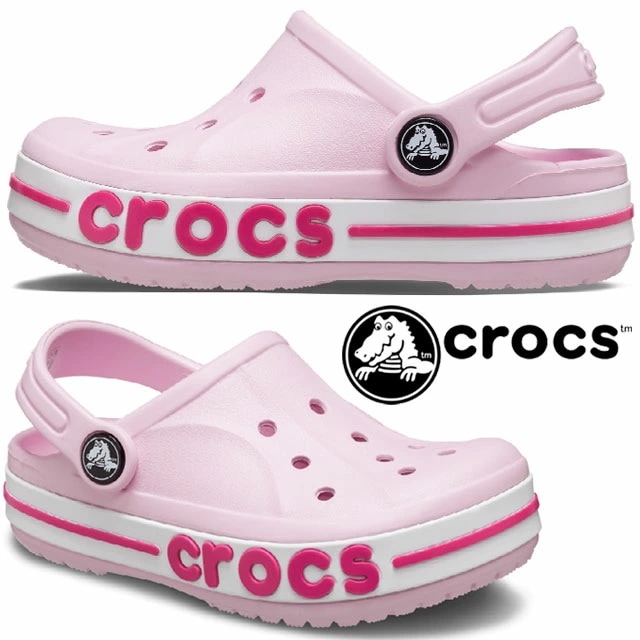 クロックス 女の子 ジュニア サンダル バヤバンド クロッグ k キッズ クロッグサンダル カジュアルシューズ 207019 6TG バレリーナピンク/キャンディピンク 子供靴