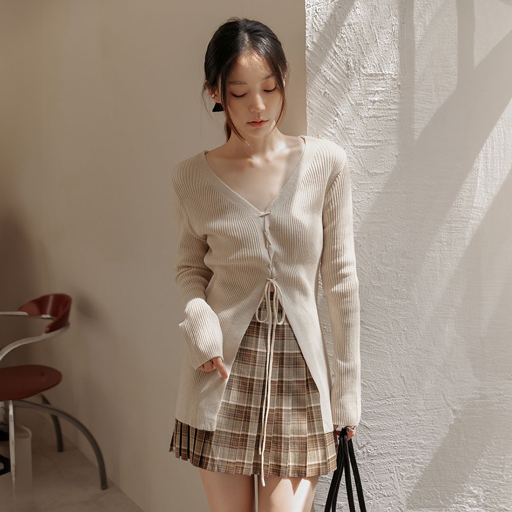 ベネスVネックゴルジストラップニットカーディガン