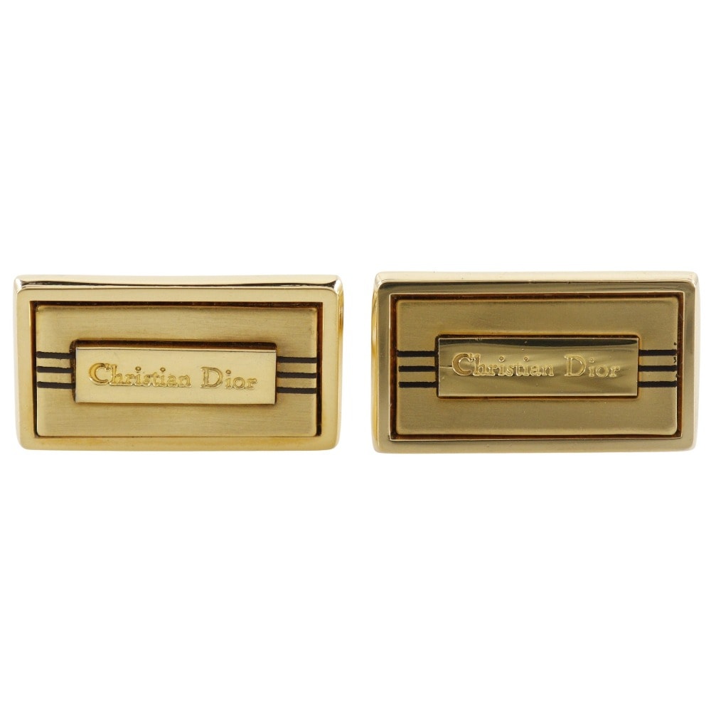 ロゴ カフス 金メッキ メンズ 中古品