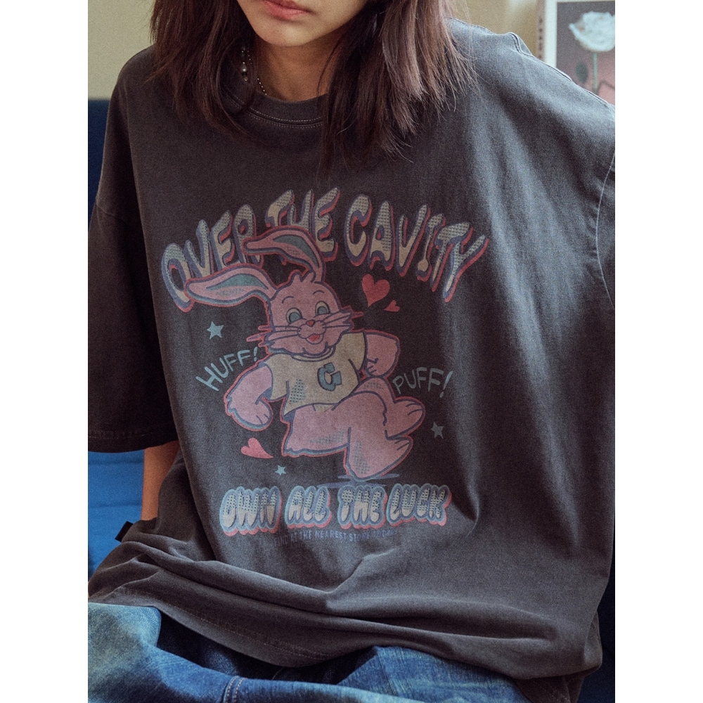 CPGN ハフホッピーピグメントショートスリーブ T シャツスモークブラック