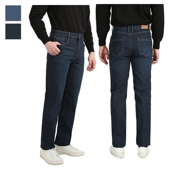 メンズ起毛四方スパンデックスデニムジーンズLV-JEK-382-サンドディープブルー