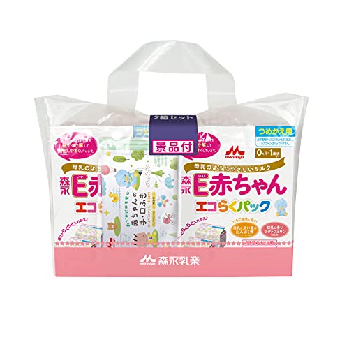 森永 E赤ちゃん エコらくパック つめかえ用 1600g(400g2袋2箱) 景品付き【入れかえタイプの粉ミルク】[新生児 赤ちゃん 0ヶ月