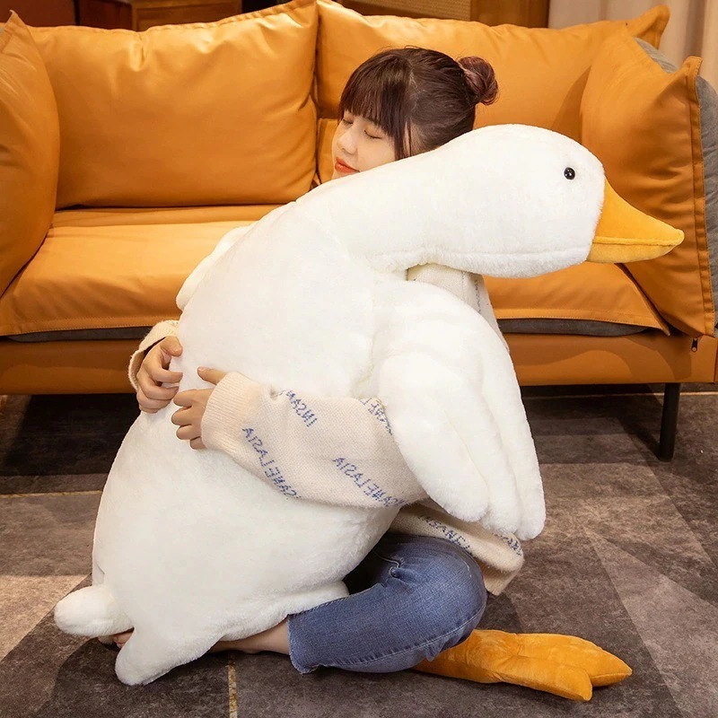 ビッグホワイトグーススリーピングピロービッググースドールスリーピングドールぬいぐるみ人形ギフト女の子スリーピングピロー
