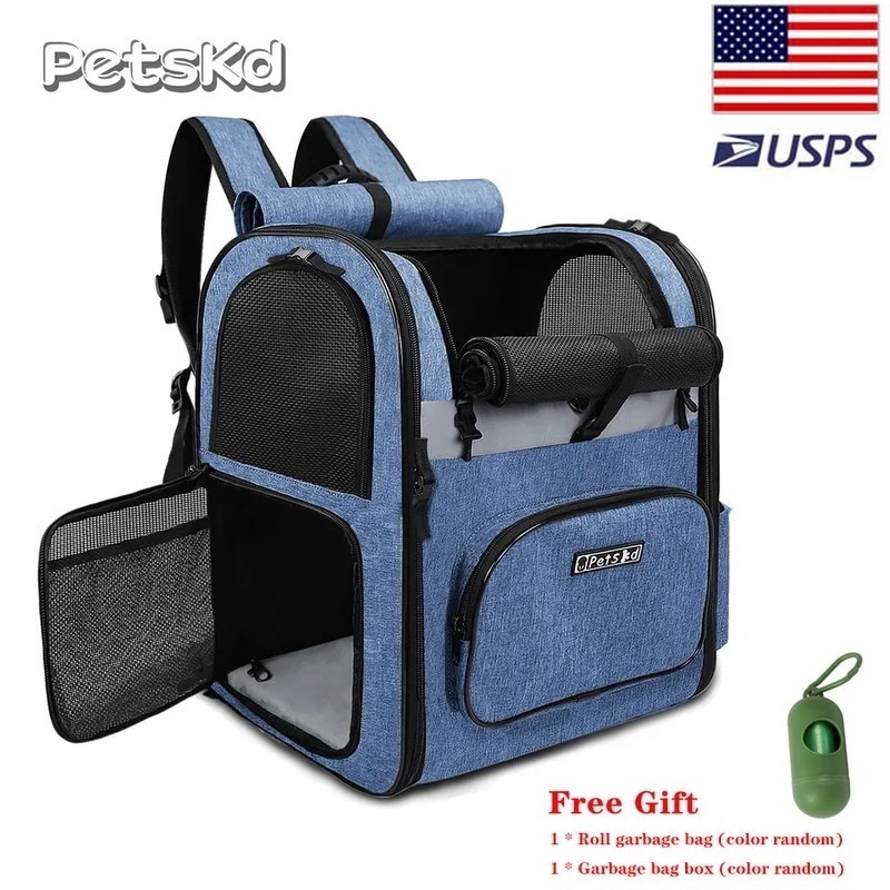 犬のキャリアバッグ ダブルショルダーバッグ 頑丈 通気性 折りたたみ式 ダブルドア 20ポンドのペットトラベルセット