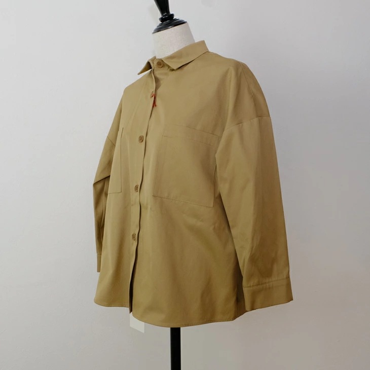 STAMP AND DIARY Wポケットワークシャツ (beige)