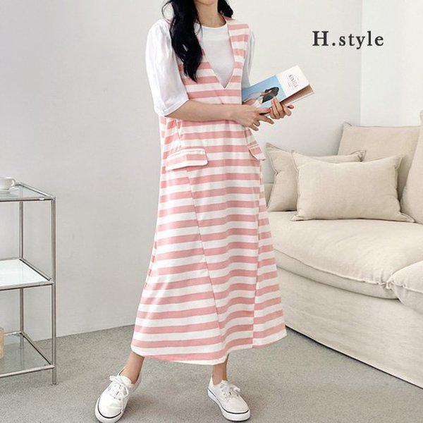 HスタイルDKシングルカシミアVロングワンピース/春の新商品/ワンピース/ワンピース/シフォン/ホームウェア/カジュアル/ラウンジ/パジャマ/ルーズフィット