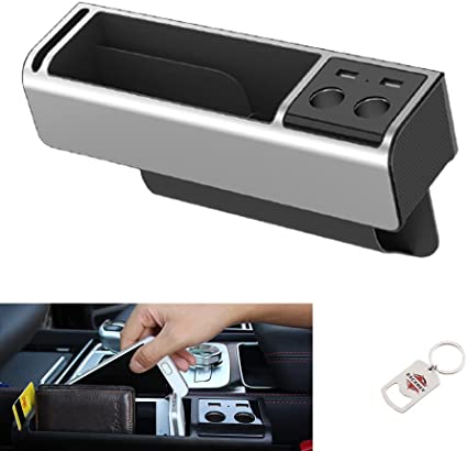 EXCEREY 車用 シートサイドポケット USB充電隙間ポケット 収納ポケット 車 隙間ボックス