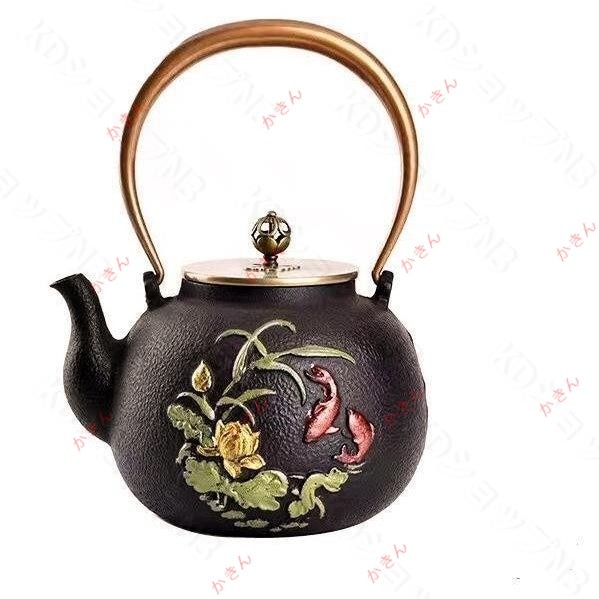 新入荷職人手作り 鋳鉄 鉄 急須 おしゃれ鉄瓶 やかん 提梁壺 茶壺 水壷 煮茶壷 茶道具 鉄分補給 鉄びん