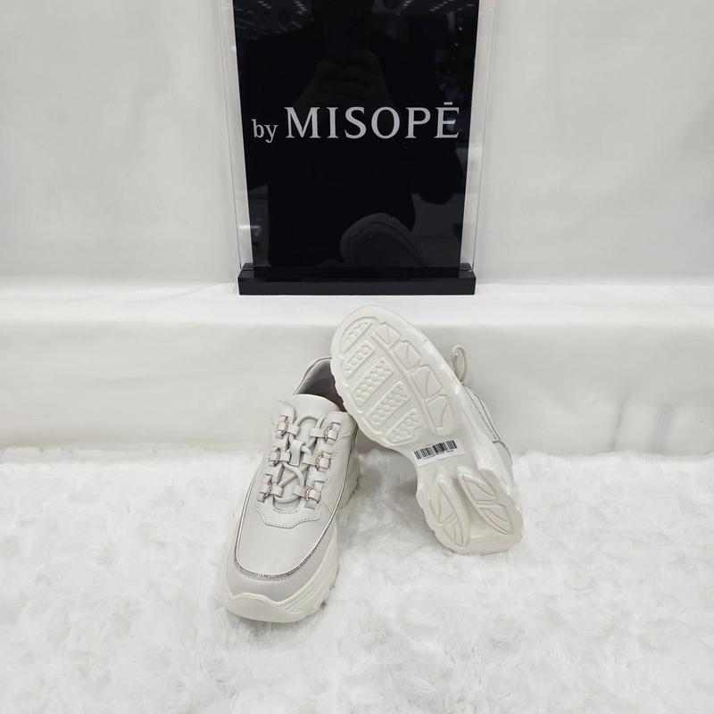 By 女性 ジュエリー ポイント 背の高いスニーカー 112HT430DT009 WHITE 4 JJ