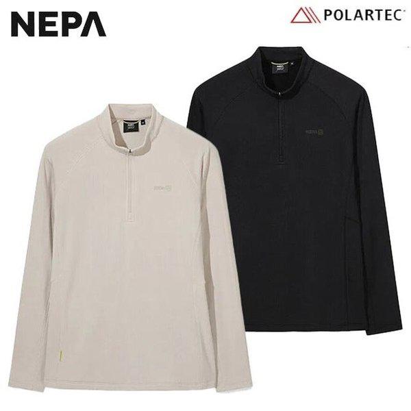 冬用 女性 ポーラテック パワーグリッド 起毛 ジップアップ 長袖 Tシャツ - 7L85422