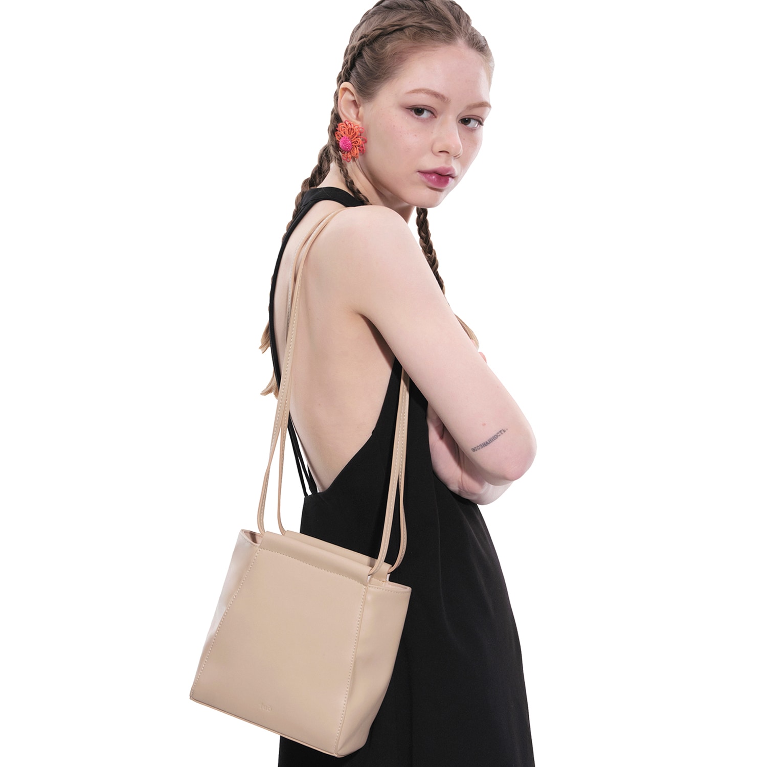 韓国 ファッションレディースショルダーバッグ クロスボディバッグ RETTI BEIGE
